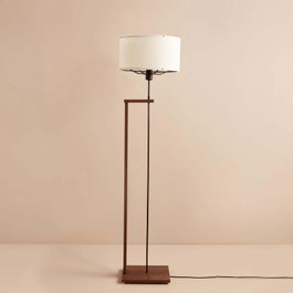 Opviq Lámpara de Pie de Madera AYD-3474 Blanco y Marrón